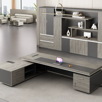 Nuevo Conjunto de Muebles de Oficina Ejecutivos de Madera, Escritorio en Forma de L para CEO con Archivador