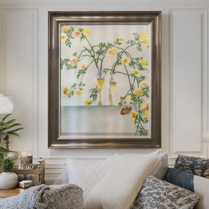 Exquis <span class=keywords><strong>fleurs</strong></span> faites à la main grès <span class=keywords><strong>peinture</strong></span> mur Art grès <span class=keywords><strong>peinture</strong></span> avec toile pour la décoration intérieure et ornement oeuvre - Product Image 4