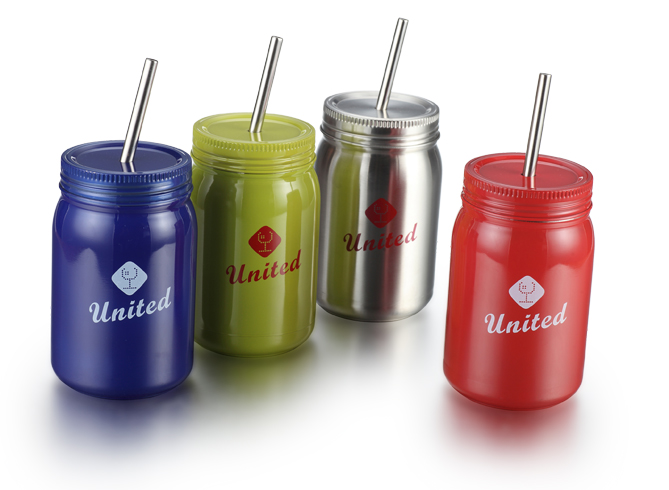 16 OZ Plastic Mason Jar with Electronic Plating Promotional Mason Jar Customized Mason Jar for Parties and Events