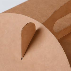 Boîte à <span class=keywords><strong>pizza</strong></span> rétro marron pliable pour desserts, emballage à emporter, boîte de 8 pouces avec poignée, emballage pour chewing-gum, emballage pour sucre - Product Image 6