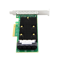 Kartu HBA Broadcom 9400-16i LSI SAS3416 16-Port PCIe 3.0 X8 12Gb/s Tri-Mode untuk Server, Pengontrol Penyimpanan SAS SATA NVMe