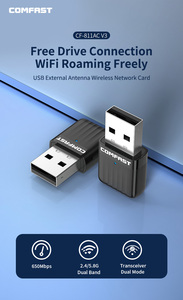 Comfast CF-811AC V3 băng tần kép 650Mbps USB 2.0 Dongle không dây <span class=keywords><strong>WIFI</strong></span> Card mạng miễn phí điều khiển Bộ chuyển đổi nội bộ tần số kho - Product Image 2