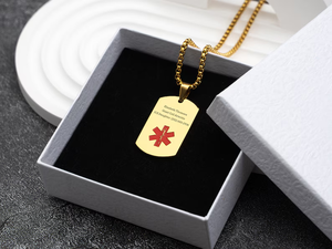 पुरुषों और महिलाओं के लिए 316 एल स्टेनलेस स्टील कस्टम मेडिकल अलर्ट हार - Product Image 5