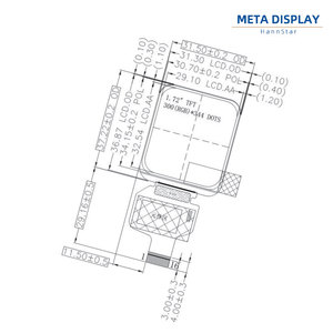 HannStar-Pantalla LCD transflectiva TFT de 1,7 pulgadas, interfaz TN, opciones de interfaz SPI y RGB - Product Image 1
