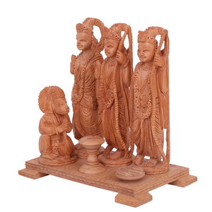 Estatua de Darbar de Ram de madera pulida de 6 pulgadas hecha a mano, ídolo de Dios hindú para figurita espiritual, artesanías de madera, cajas de madera, carteles de pared - Product Image 5