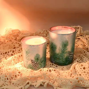 Bougie artisanale de luxe en cire de soja pour Noël et Diwali, dans un bocal en verre, parfumée, magnifique cadeau avec logo personnalisé pour la fête des pères - Product Image 2