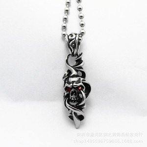 Collar con Colgante de Calavera Gótica yunnique, Acero Inoxidable 316, Joyería Unisex de Moda, Diseño de Esqueleto, Opciones de Color Blanco, Rojo y Negro - Product Image 5
