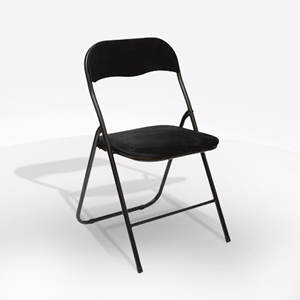 เก้าอี้พับกำมะหยี่สีดำ - Product Image 1