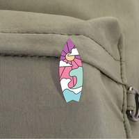 Ensemble de pin's en émail créatifs pour les vacances d'été, badge métallique planche de surf, pin's de revers élégant motif vague océanique, cadeau décoratif