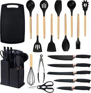 Kitchen <b>Tool</b> Set New Style 19 Pieces Kitchenware Black Green Pink Gray Cooking <b>Tools</b> <b>Silicone</b> Kitchen Utensils Set - Product Image 3