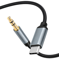 Adaptador de Audio USB C a 3.5mm, Convertidor de Auriculares HiFi con Blindaje de Nailon Trenzado para MacBook Pro, iPad, Teléfonos Inteligentes Android, Música