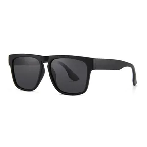 Yiwu wholesale custom logo matte black square smoke sunglasses polarized unisex sun glasses