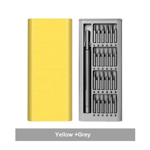 Jeu de 24 embouts de tournevis jaunes et gris, mini-outil de réparation de téléphone, tournevis de précision MYJ-6024P-AS, mini-jeu d'embouts de tournevis portables MY - Product Image 2