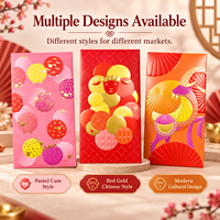 Enveloppes rouges personnalisées du zodiaque Chinois (An de la Vache et de la Chèvre), Angpao mignons du Nouvel An Chinois, enveloppes porte-bonheur Lai See, feuille d'or, vente en gros