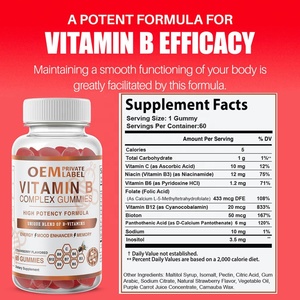 Gomitas Veganas de <span class=keywords><strong>Complejo</strong></span> de Vitamina <span class=keywords><strong>B</strong></span> con B12, B6 y Biotina, Suplementos para el Estrés y la Energía para Adultos, No para Recién Nacidos - Product Image 3