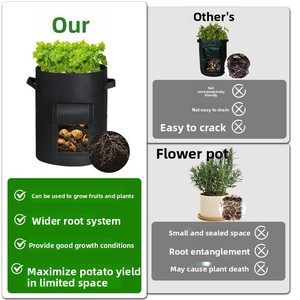 Sac <span class=keywords><strong>de</strong></span> culture réutilisable en non-tissé pour légumes, idéal pour balcon, jardinage urbain, sac <span class=keywords><strong>de</strong></span> culture épaissi et respirant pour patates <span class=keywords><strong>de</strong></span> fenêtre - Product Image 1