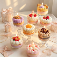 Bougie parfumée artisanale en forme de cupcake mousse simulé, senteur fruitée, biologique, pour anniversaire, fête des pères, Thanksgiving, Pâques, Diwali