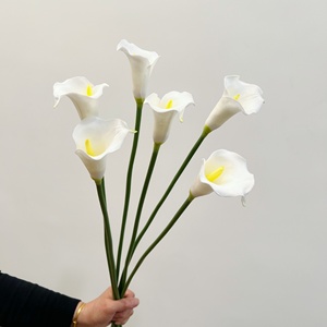 D-219 Fleurs artificielles de lys Cala de haute qualité, toucher réel, couleur <span class=keywords><strong>bordeaux</strong></span>, en PU, pour <span class=keywords><strong>la</strong></span> décoration de mariage et de <span class=keywords><strong>la</strong></span> maison - Product Image 3