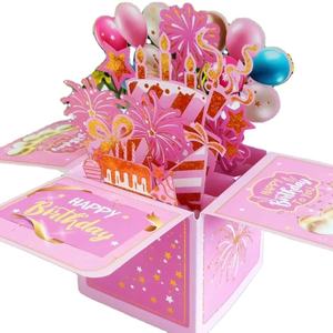 Boîte de carte de voeux Pop-up 3D personnalisée 'Happy Birthday' en papier style musique inspirée pour maman vente en gros - Product Image 1