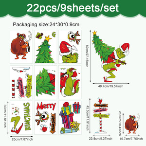 <span class=keywords><strong>Adesivi</strong></span> <span class=keywords><strong>Natalizi</strong></span> <span class=keywords><strong>per</strong></span> Finestre DEXIN Tema Grinch Statici in PVC Rettangolari con Verniciatura UV Motivo Cartoonesco <span class=keywords><strong>per</strong></span> Decorazione <span class=keywords><strong>Porte</strong></span> in Vetro - Product Image 6