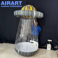 Modèle de soucoupe volante gonflable de 2 m de haut, taille personnalisée, décoration d'activité, ballon géant gonflable en forme de soucoupe volante