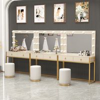 Table de Maquillage Professionnelle Moderne avec Miroir LED et Rangement Intégré pour Studio Photo et Beauté - Vente en Gros