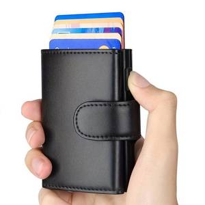 Cartera Casekey de Fábrica, Estilo Vintage, Protección RFID, Porta Tarjetas con Expulsión Automática, Piel de Microfibra, Pasaporte, Diseño Moderno, Triple Pliegue, para Tarjetas de Crédito - Product Image 1
