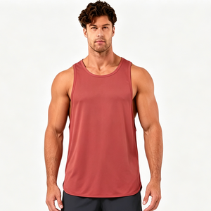 Camiseta Deportiva de Tirantes para Hombre al por Mayor, Cuello Redondo Rojo, Camisetas de Gimnasio, Chaleco Deportivo con Logotipo Personalizado, Camisetas de Tirantes para Correr para Hombre - Product Image 2