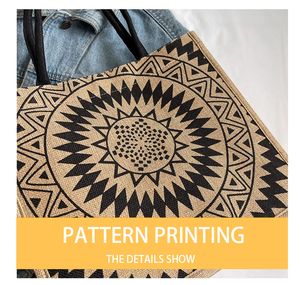<strong>Custom</strong> <strong>Printed</strong> <strong>Jute</strong> <strong>Tote</strong> <strong>Bag</strong> Suction Buckle Design Large Capacity Waterproof Feature Featuring Cartoon Pattern Cotton Rope - Product Image 4