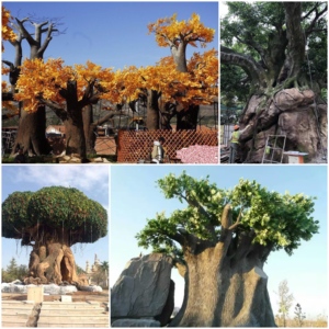 特大人工オークツリー＆キングココナッツパームツリー - 耐紫外線性フェイク植物（庭園、公園、リゾート、景観プロジェクト用） - Product Image 5