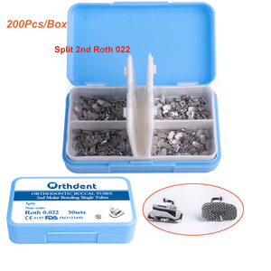 Orthdent 200Pcs/Box Dental Buccal Tubes Split 2nd Molar Roth 022 Non-convertabble Bondable Dentistry Lab Orthodontic Materials