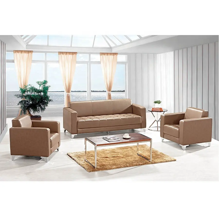 Modernes Büros ofa W8897 Sofa garnitur 2021 Neuestes Schnitts ofa aus Pu/echtem Leder 1 Set Büromöbel, Büromöbel 1.9