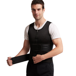 Custom Logo Double Belt Neoprene Shaper <strong>Vest</strong> Slimming Zipper Waist Trainer Men Sauna <strong>Sweat</strong> <strong>Vest</strong> - Product Image 1