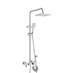 Sistema de <span class=keywords><strong>ducha</strong></span> de lluvia de latón cuadrado <span class=keywords><strong>italiano</strong></span>, juego de grifo mezclador de <span class=keywords><strong>ducha</strong></span> de latón cromado cuadrado con mano - Product Image 2