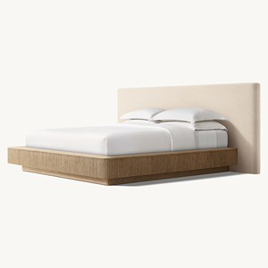 <span class=keywords><strong>Lit</strong></span> plateforme <span class=keywords><strong>en</strong></span> chêne américain moderne et extraordinaire, avec tête de <span class=keywords><strong>lit</strong></span> rembourrée extra large, cadre <span class=keywords><strong>en</strong></span> bois massif nervuré de luxe - Product Image 2