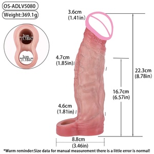 Vibrating Penis Sleeve with <b>Remote</b> Control Cock Extender Sex Toy Fantasy Cock <b>Vibrator</b> for Man - Product Image 6