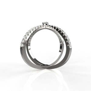 แหวนเงินสเตอร์ลิงลายไขว้สำหรับเด็กผู้หญิง &amp;   ผู้หญิง - Product Image 3