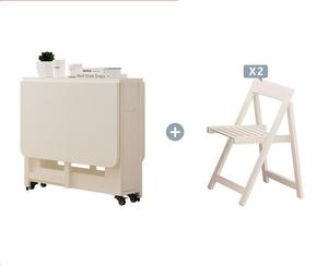 YOUTAI 2026 Ensemble de chaises de salle à manger multifonctionnelles en bois massif Table pliante mobile à roues universelles avec fonction extensible - Product Image 4