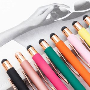 ปากกาสไตลัสแบบกดพร้อมหัวปากกาลูกลื่นเคลือบยาง ขนาด 1.0 มม. สีสันสดใส เป็นมิตรกับสิ่งแวดล้อม พร้อมโลโก้ที่ปรับแต่งได้ - Product Image 3