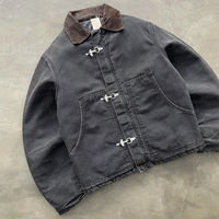 Veste de travail en toile de canard épaisse personnalisée pour hommes, avec crochets de pont, attaches de pompier, veste de travail pour camionneur, charpentier, ouvrier
