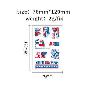 4th of July Temporary Tattoo <b>Stickers</b> Waterproof American <b>Flag</b> Patriotic Tattoos for Kids Adults Independence Day Party Favors - Product Image 6