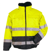Veste de travail d'extérieur 3 en 1 personnalisée pour hommes, haute visibilité, respirante, réfléchissante, imperméable, avec doublure amovible pour l'hiver