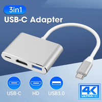 Base de Conexión Tipo C Transfronteriza, Hub USB Multipuerto, Salida de Video 4K HD, Adaptador de Carga Rápida VGA PD para Laptop
