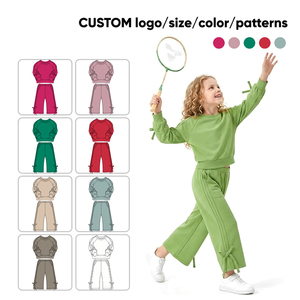 Tuta Sportiva per Bambini OEM in Due Pezzi con Polsini a Costine, Vestibilità Comoda, Tessuto Misto Cotone Traspirante, per Uso Quotidiano, Vendita Diretta dalla Fabbrica - Product Image 1