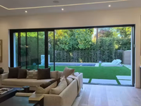 Porte coulissante en aluminium JUNYAO, revêtement anti-humidité et anti-corrosion pour climat humide, utilisation dans les salles de bain et les zones proches de la piscine