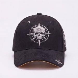 Gorra de béisbol de gamuza sintética común con logotipo personalizado al por mayor, 6 paneles, diamantes de imitación plateados de alta frecuencia, ajustable, a la moda, OEM ODM - Product Image 2