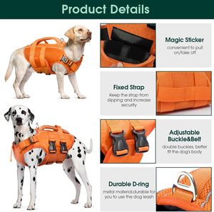 <span class=keywords><strong>Gilet</strong></span> de sauvetage pour chien pour chiens de petite/moyenne/grande taille, <span class=keywords><strong>gilet</strong></span> de sauvetage pour animaux de compagnie pour la natation et les activités de plein air - Product Image 4