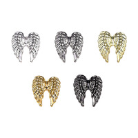 Décorations d'ongles gothiques en forme d'ailes d'ange sombres, breloques 3D en alliage pour nail art