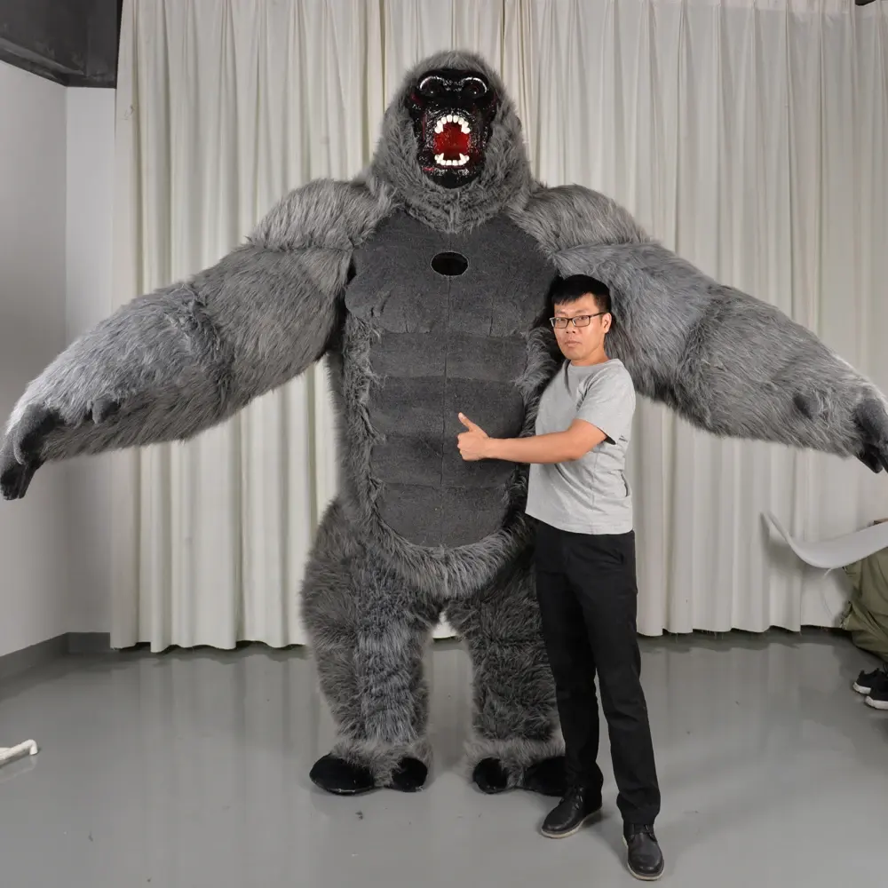 Meistverkaufte Affe aufblasbares Gorilla-Mascottenkostüm 2,2/2,6/3 Meter King Kong individuelle Anime-Cosplay-Maske ausgefallenes Kostüm Karneval für A*S*H