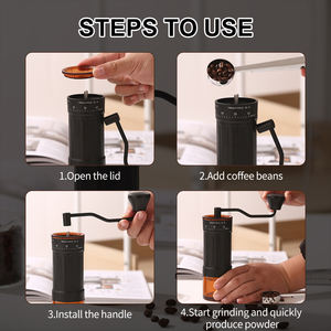 Macinacaffè Manuale Portatile con Base in Vetro, 40 Livelli di Regolazione, per Caffè Pour Over, Classico Macinino a Manovella - Product Image 4